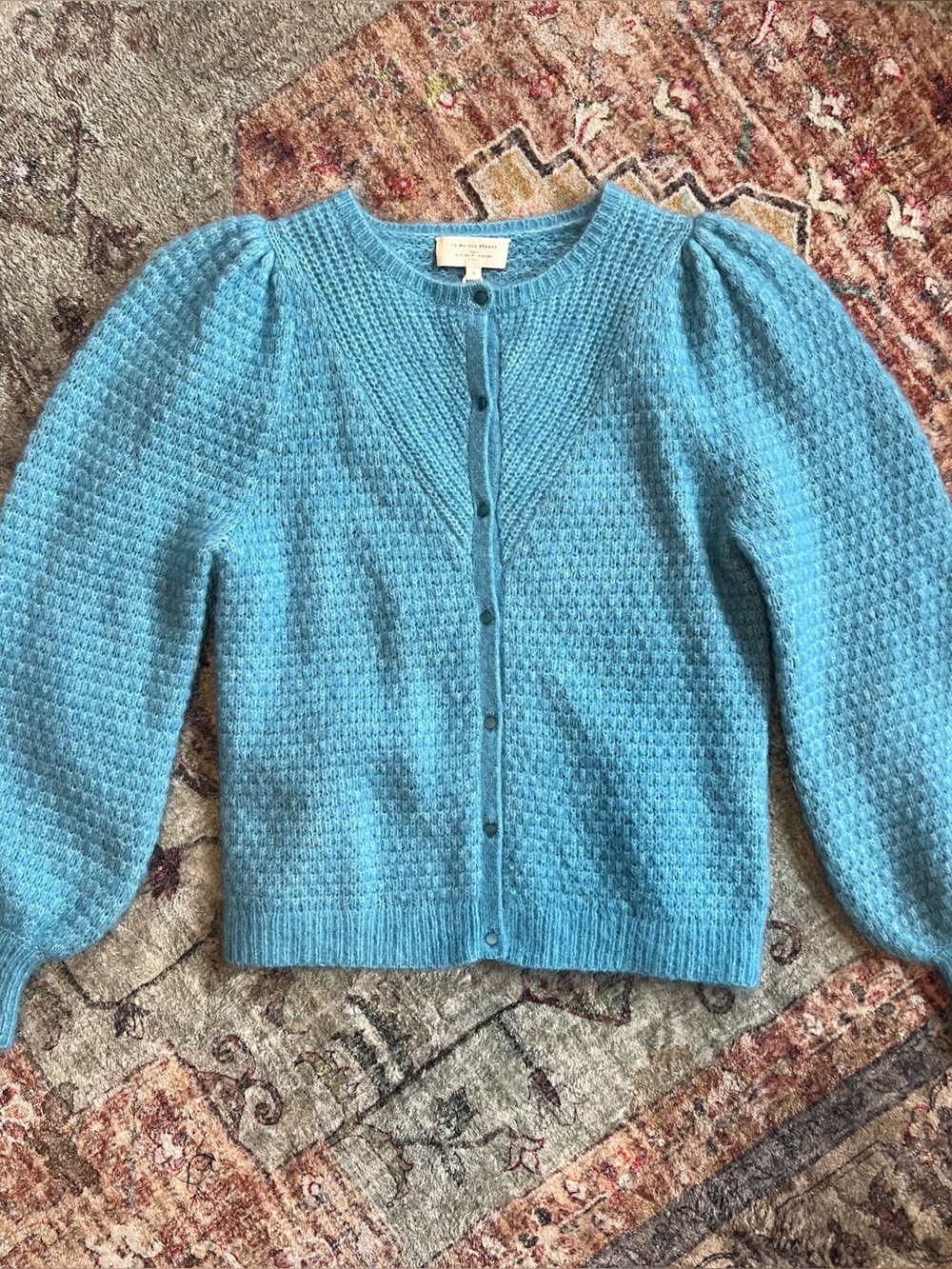 Sezane blue knitted cardigan size small